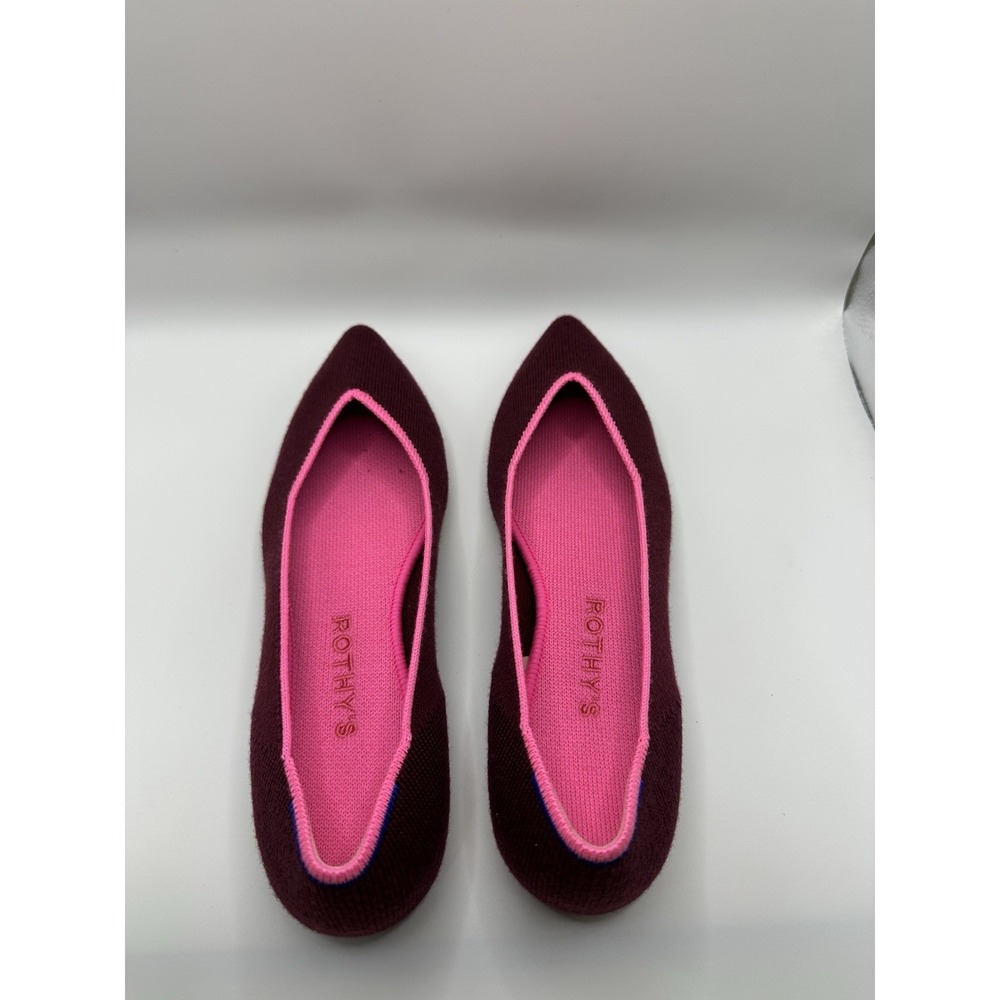 Rothys Retired Currant Merino Point Flats Multicolor‎ Size 6.5 View 4